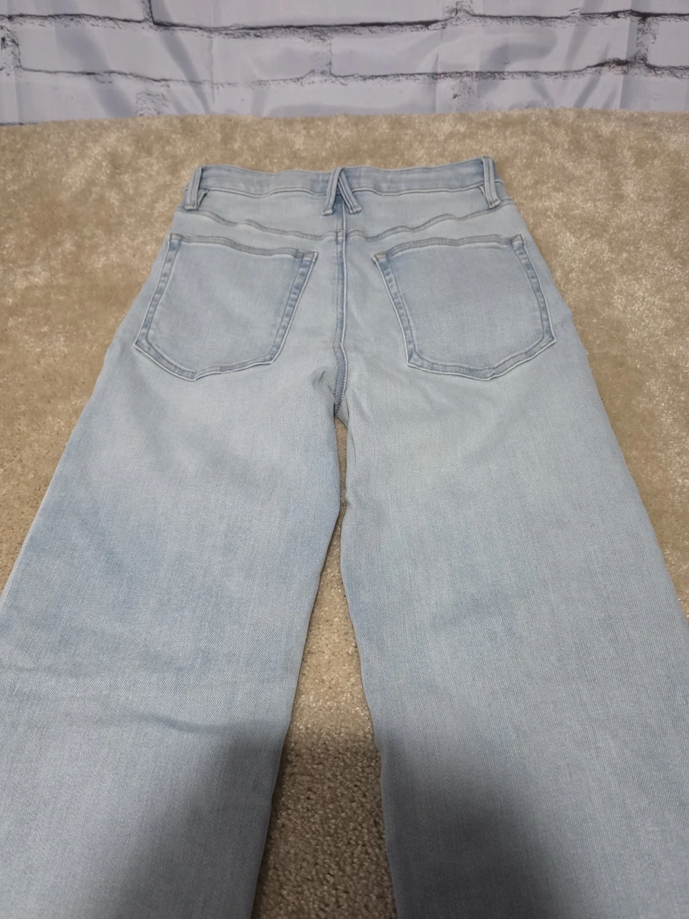 Good American Good True Straight Jeans Womens 4 High Rise Light Wash Stretch